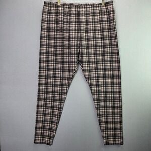 SHEIN Plaid Leggings High Waist Skinny Stretch Pants XL Black White Checkered